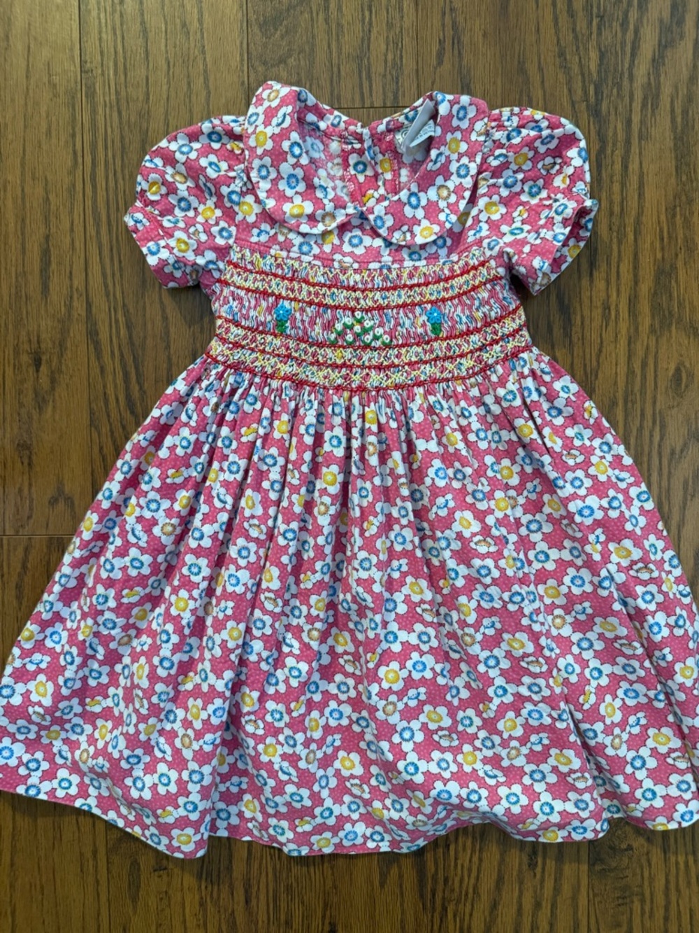 Sissy Mini Girls' Pink Floral Smocked Dress